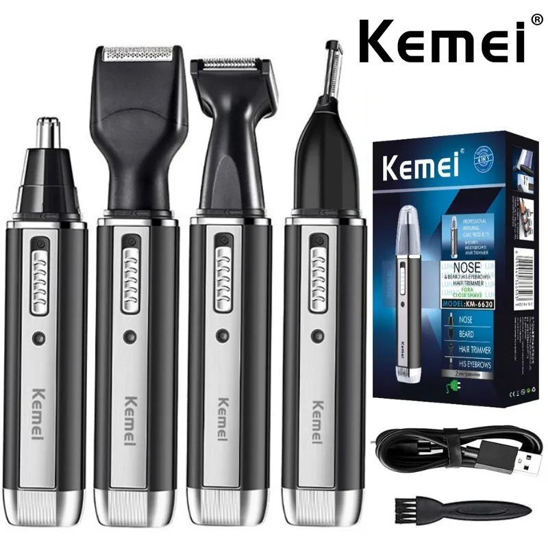 Men'S Grooming Nose Hair Trimmer - Kemei 4-in-1-Trimmer für Männer, elektrischer Nasen-