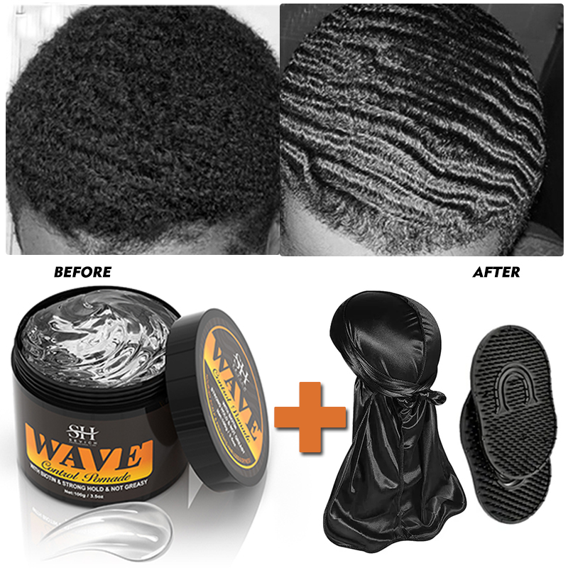 Pomade Hair Clay - 360-Grad-Wellen-Frizz-Kontrollgel, starker Halt, nährende Kopfhaut-Wellencreme, natürliche