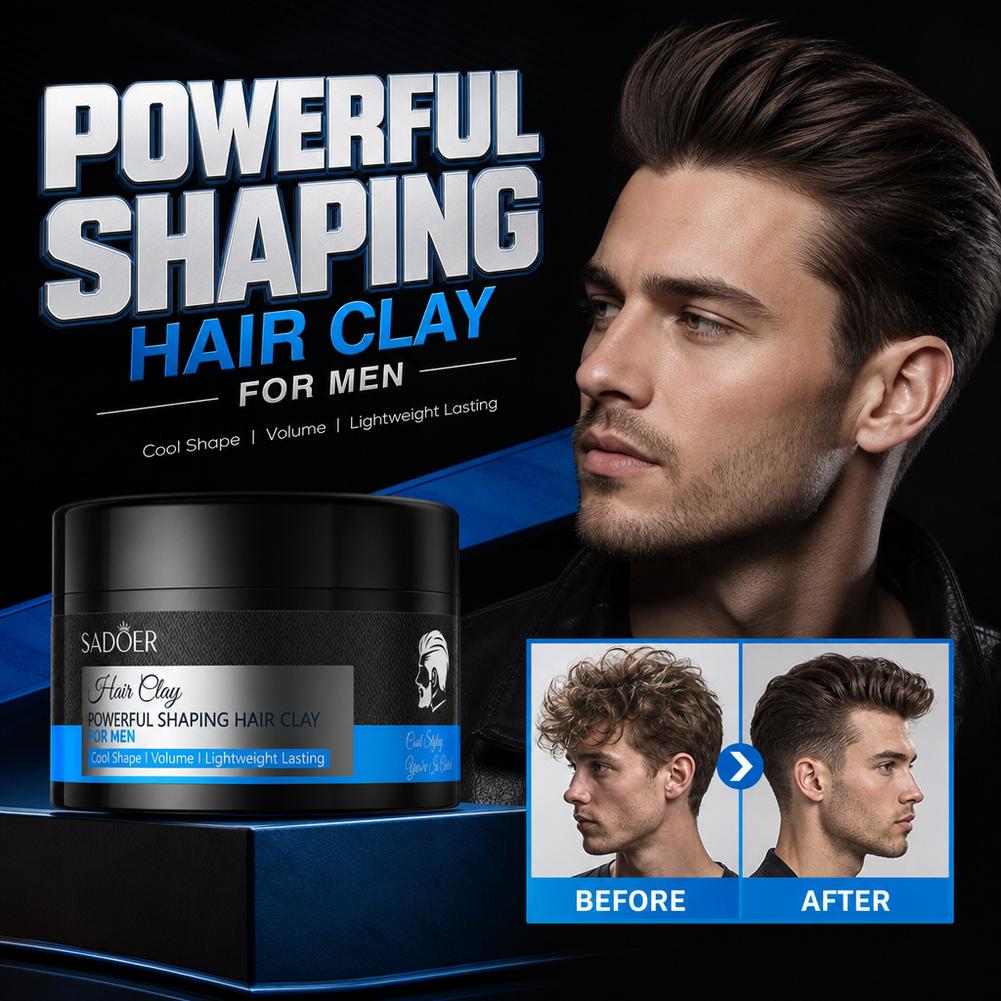 Pomade Hair Clay - Matte Haarstyling-Creme mit starkem Halt, nicht