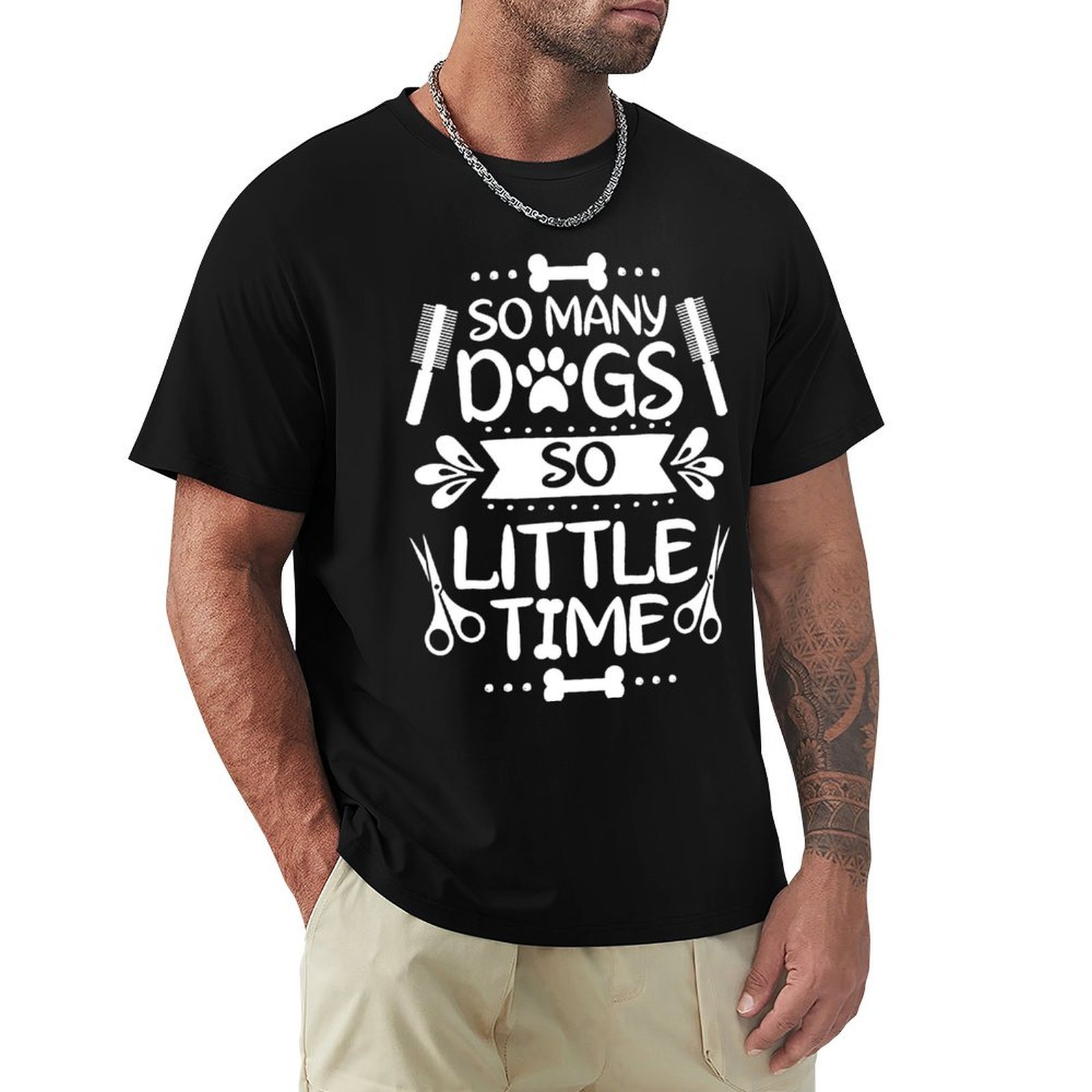 Men'S Grooming Gift Ideas - Hundefriseur Hundepflege Geschenkidee T-Shirt Lässiges Muster-Print