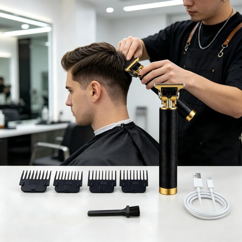 Men'S Grooming Set - Texturierter Kabelloser Haarschneider USB-Aufladbar Elektrischer Barber-Trimmer
