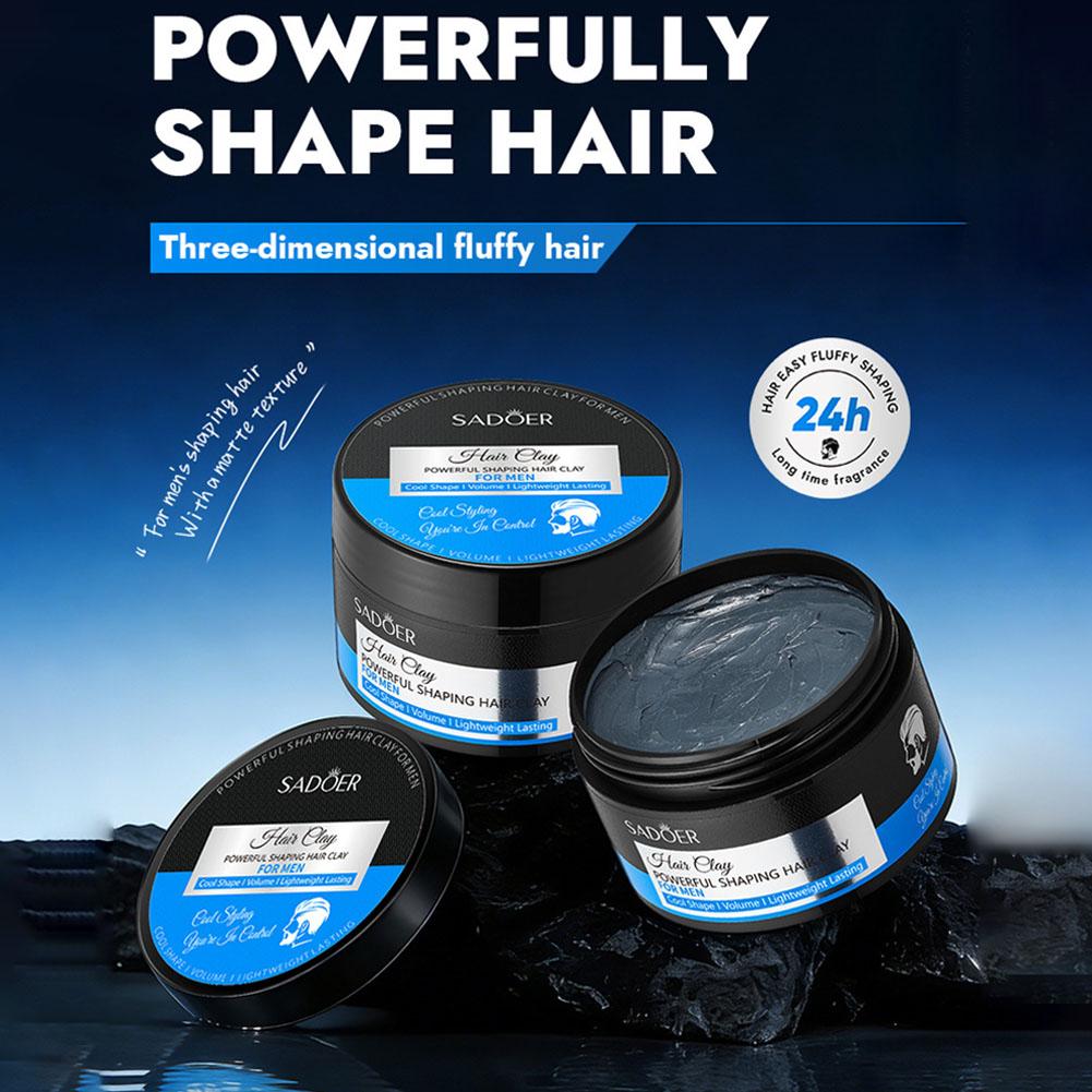 Pomade Hair Clay - Starkes Styling-Haarwachs für Männer, langanhaltendes, flauschiges